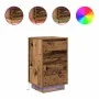 Mesilla de noche con luces LED madera vieja 38x34x65 cm de , Mesitas de noche - Ref: Foro24-861308, Precio: 70,18 €, Descuent...
