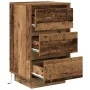 Mesilla de noche con luces LED madera vieja 38x34x65 cm de , Mesitas de noche - Ref: Foro24-861308, Precio: 70,18 €, Descuent...