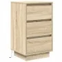 Mesilla de noche con luces LED roble sonoma 38x34x65 cm de , Mesitas de noche - Ref: Foro24-861303, Precio: 70,79 €, Descuent...