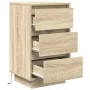 Mesilla de noche con luces LED roble sonoma 38x34x65 cm de , Mesitas de noche - Ref: Foro24-861303, Precio: 70,79 €, Descuent...