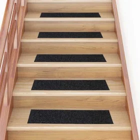 Alfombrillas escaleras autoadhesivas 30uds negro 76x20 cm de , Alfombrillas para escalones - Ref: Foro24-3365723, Precio: 54,...