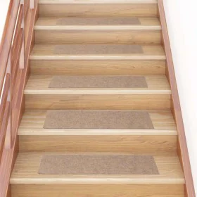 Alfombrillas escaleras autoadhesivas 30uds marrón claro 76x20cm de , Alfombrillas para escalones - Ref: Foro24-3365721, Preci...