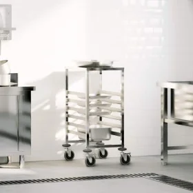 Carro con bandejas y 6 contenedores GN 39x55x87 cm de , Carros de cocina y comedor - Ref: Foro24-4108073, Precio: 104,52 €, D...