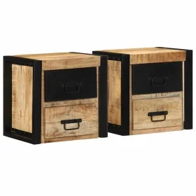 Mesitas de noche 2 uds 40x35x40 cm madera maciza rugosa mango von , Nachttische - Ref: Foro24-4015955, Preis: 167,37 €, Rabat...