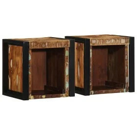 Mesilla de noche multicolor 40x35x40 cm madera maciza reciclada de , Mesitas de noche - Ref: Foro24-4015960, Precio: 122,22 €...