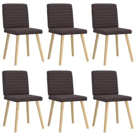 Sillas de comedor 6 unidades tela marrón oscuro von , Essstühle - Ref: Foro24-3315548, Preis: 296,03 €, Rabatt: %