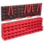 Kit de cajas de almacenaje 136 pzas paneles de pared rojo/negro de , Armarios para herramientas - Ref: Foro24-150815, Precio:...