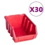 Kit de cajas de almacenaje 136 pzas paneles de pared rojo/negro de , Armarios para herramientas - Ref: Foro24-150815, Precio:...