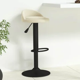 Cream-colored velvet kitchen stool by , Kitchen stools - Ref: Foro24-333589, Price: 62,77 €, Discount: %