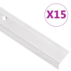Perfiles de peldaños forma de L 15 uds aluminio plata 90 cm de , Escaleras - Ref: Foro24-146732, Precio: 42,83 €, Descuento: %