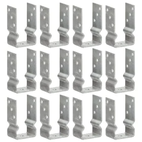 Anclajes de valla 12 uds acero galvanizado plateado8x6x15 cm de , Puntas para anclaje en el suelo - Ref: Foro24-145331, Preci...