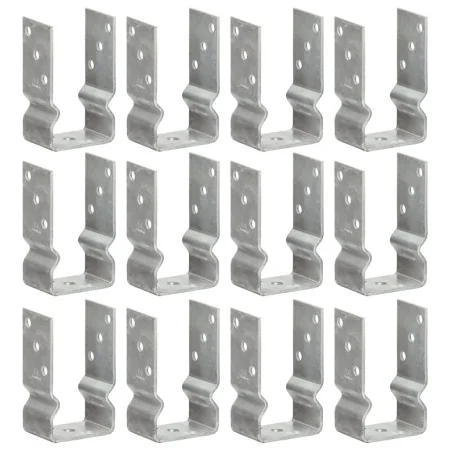 Anclajes de valla 12 uds acero galvanizado plateado8x6x15 cm de , Puntas para anclaje en el suelo - Ref: Foro24-145331, Preci...