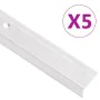 L-shaped step profiles, 5 units, silver aluminum, 100 cm by , Stairs - Ref: Foro24-146758, Price: 22,32 €, Discount: %