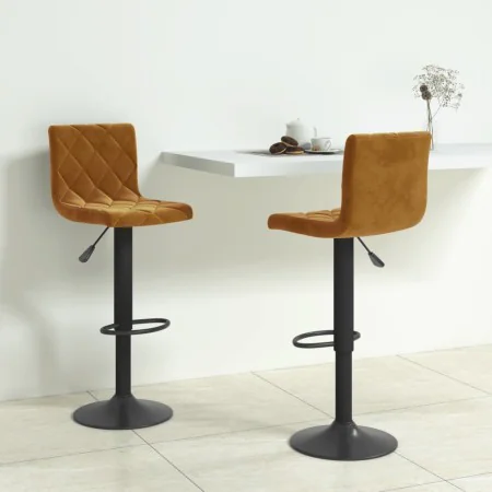 Kitchen stools 2 units brown velvet by , Kitchen stools - Ref: Foro24-333729, Price: 127,73 €, Discount: %