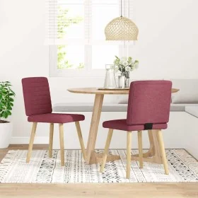 Sillas de comedor 2 unidades tela rojo tinto de , Sillas de comedor - Ref: Foro24-4101177, Precio: 103,21 €, Descuento: %