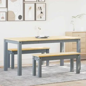 Juego de comedor Panama 3 pzas madera maciza de pino gris de , muebles para cocinas y comedores - Ref: Foro24-3345174, Precio...