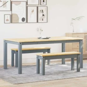Juego de comedor Panama 3 pzas madera maciza de pino gris de , muebles para cocinas y comedores - Ref: Foro24-3345183, Precio...