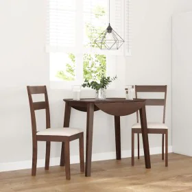 Sillas de comedor con cojines 2 uds madera maciza marrón caucho de , Sillas de comedor - Ref: Foro24-4102380, Precio: 93,32 €...