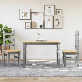 Juego de comedor Panama 3 pzas madera maciza de pino gris de , muebles para cocinas y comedores - Ref: Foro24-3345195, Precio...