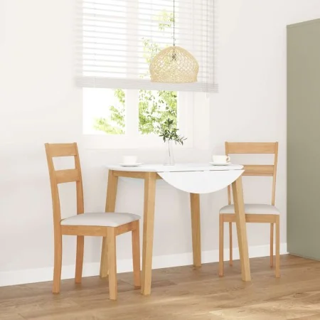 Sillas de comedor con cojines 2uds madera maciza natural caucho de , Sillas de comedor - Ref: Foro24-4102382, Precio: 93,32 €...