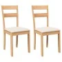 Sillas de comedor con cojines 2uds madera maciza natural caucho de , Sillas de comedor - Ref: Foro24-4102382, Precio: 93,32 €...