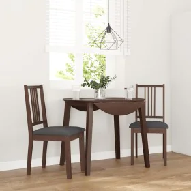 Sillas de comedor con cojines 2 uds madera maciza marrón caucho de , Sillas de comedor - Ref: Foro24-4102396, Precio: 101,82 ...