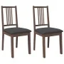 Sillas de comedor con cojines 2 uds madera maciza marrón caucho de , Sillas de comedor - Ref: Foro24-4102396, Precio: 101,82 ...