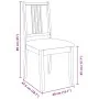 Sillas de comedor con cojines 2 uds madera maciza marrón caucho de , Sillas de comedor - Ref: Foro24-4102396, Precio: 101,82 ...