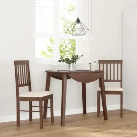 Esszimmerstühle mit Kissen, 2 Stück Massivholz Braun Kautschuk von , Essstühle - Ref: Foro24-4102425, Preis: 103,32 €, Rabatt: %