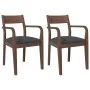 Sillas de comedor con cojines 2 uds madera maciza marrón caucho de , Sillas de comedor - Ref: Foro24-4102508, Precio: 178,90 ...