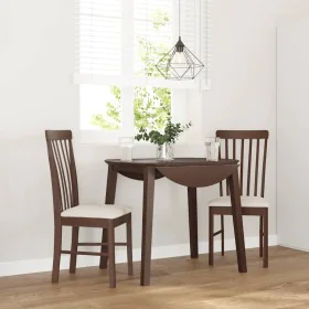 Sillas de comedor con cojines 2 uds madera maciza marrón caucho de , Sillas de comedor - Ref: Foro24-4102499, Precio: 121,05 ...