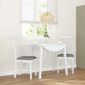 Sillas de comedor con cojines 2uds madera maciza blanco caucho de , Sillas de comedor - Ref: Foro24-4102503, Precio: 121,05 €...