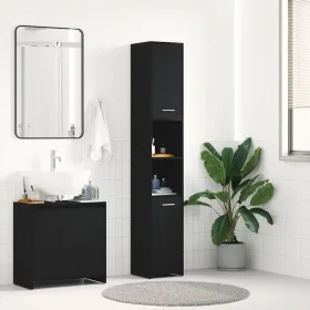 Mueble de baño de madera de roble negro 30x30x183,5 cm de , Muebles de baño - Ref: Foro24-863124, Precio: 70,16 €, Descuento: %