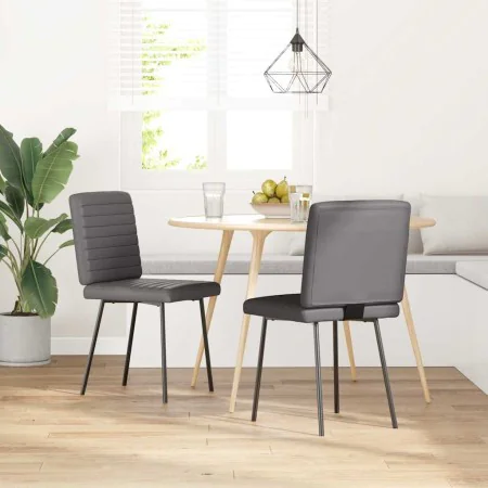 Sillas de comedor 2 unidades cuero sintético gris de , Sillas de comedor - Ref: Foro24-4101168, Precio: 86,96 €, Descuento: %