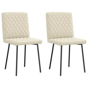 Sillas de comedor 2 unidades cuero sintético crema de , Sillas de comedor - Ref: Foro24-4101114, Precio: 87,17 €, Descuento: %