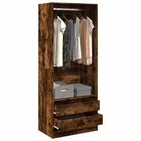 Armario madera de ingeniería color roble ahumado 80x50x200 cm de , Armarios roperos - Ref: Foro24-3307751, Precio: 175,89 €, ...