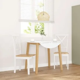 Sillas de comedor 2 unidades madera maciza de caucho blanco de , Sillas de comedor - Ref: Foro24-4102406, Precio: 116,28 €, D...