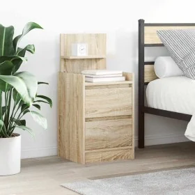 Mesillas de noche con 2 cajones 2 uds roble Sonoma 38x34x80 cm de , Mesitas de noche - Ref: Foro24-861360, Precio: 100,07 €, ...