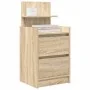 Mesillas de noche con 2 cajones 2 uds roble Sonoma 38x34x80 cm de , Mesitas de noche - Ref: Foro24-861360, Precio: 100,07 €, ...