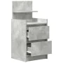 Mesillas de noche con 2 cajones 2 uds gris hormigón 38x34x80 cm de , Mesitas de noche - Ref: Foro24-861362, Precio: 96,30 €, ...
