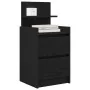 Mesilla de noche con 2 cajones color negro 38x34x80 cm de , Mesitas de noche - Ref: Foro24-861357, Precio: 57,74 €, Descuento: %