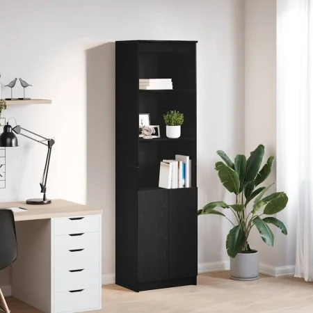 Aparador alto roble negro 50x35x180 cm madera de ingeniería de , Aparadores - Ref: Foro24-3328463, Precio: 110,07 €, Descuent...
