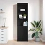 Aparador alto roble negro 50x35x180 cm madera de ingeniería de , Aparadores - Ref: Foro24-3328463, Precio: 110,07 €, Descuent...