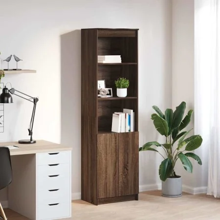 Aparador alto roble marrón 50x35x180 cm madera de ingeniería by , Sideboards - Ref: Foro24-3328468, Price: 109,36 €, Discount: %