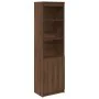 Aparador alto roble marrón 50x35x180 cm madera de ingeniería by , Sideboards - Ref: Foro24-3328468, Price: 109,36 €, Discount: %