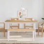 Bank 110 cm Massivholz weißer Kautschuk von , Ess- und Küchenbänke - Ref: Foro24-4102607, Preis: 78,82 €, Rabatt: %