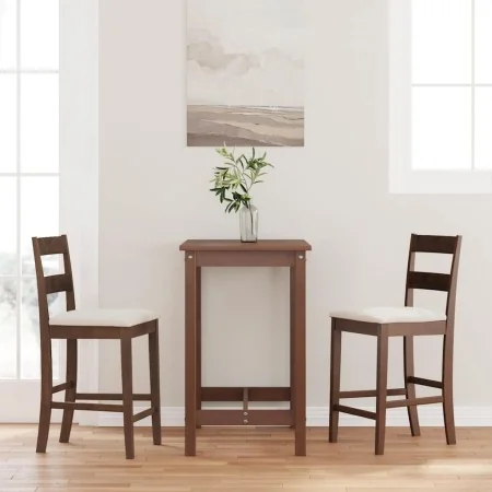 Barhocker mit 2 massiven Holzpolstern in braunem Kautschuk. von , Küchenhocker - Ref: Foro24-4102555, Preis: 134,84 €, Rabatt: %