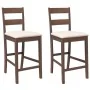 Taburetes de bar con cojines 2 uds madera maciza marrón caucho de , Taburetes de cocina - Ref: Foro24-4102555, Precio: 134,84...