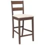 Taburetes de bar con cojines 2 uds madera maciza marrón caucho de , Taburetes de cocina - Ref: Foro24-4102555, Precio: 134,84...