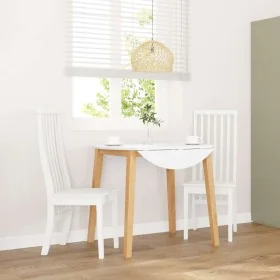 Sillas de comedor 2 unidades madera maciza de caucho blanco de , Sillas de comedor - Ref: Foro24-4102459, Precio: 148,12 €, D...
